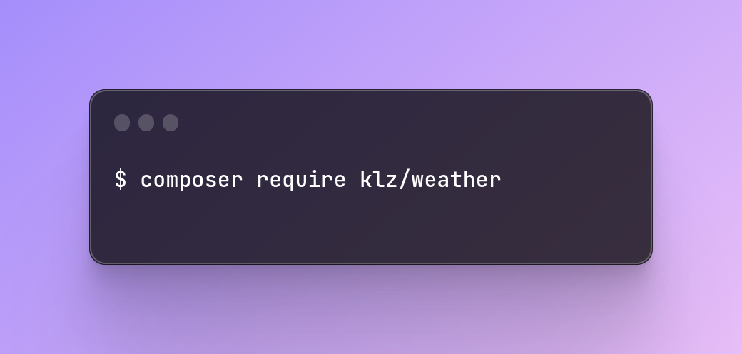 require klz/weather im Shell